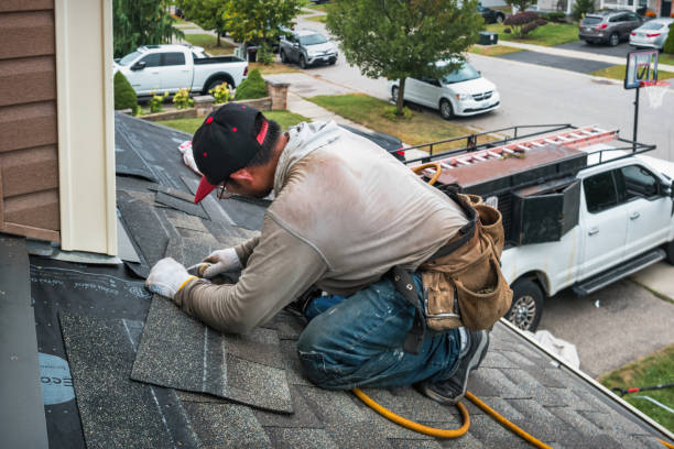 Professional Gutter Installation technician working in Glide, OR